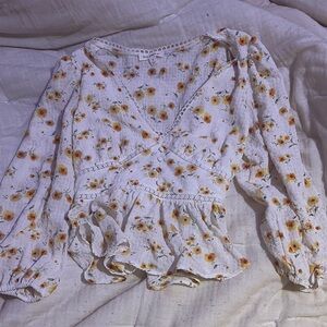 Blu Pepper Yellow Floral Blouse